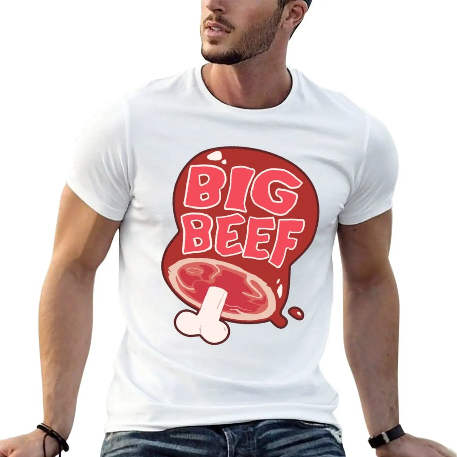 

BIG BEEF T-Shirt anime quick drying tops boys whites slim fit t shirts for men