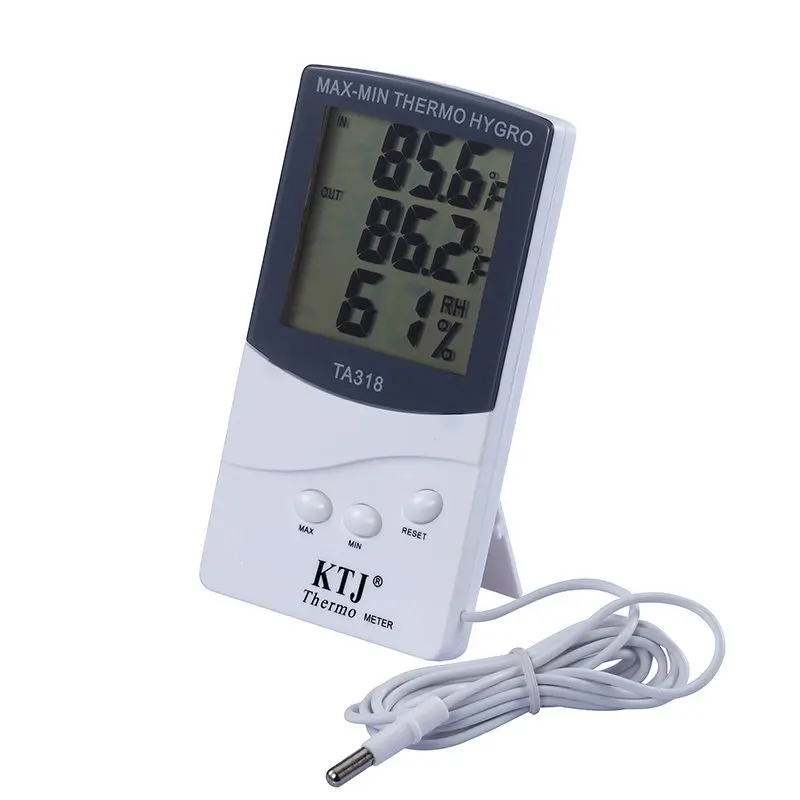 цена TA318 Indoor and Outdoor Thermometer LCD Display Electronic Temperature Measurement Large Screen Flat Hygrometer