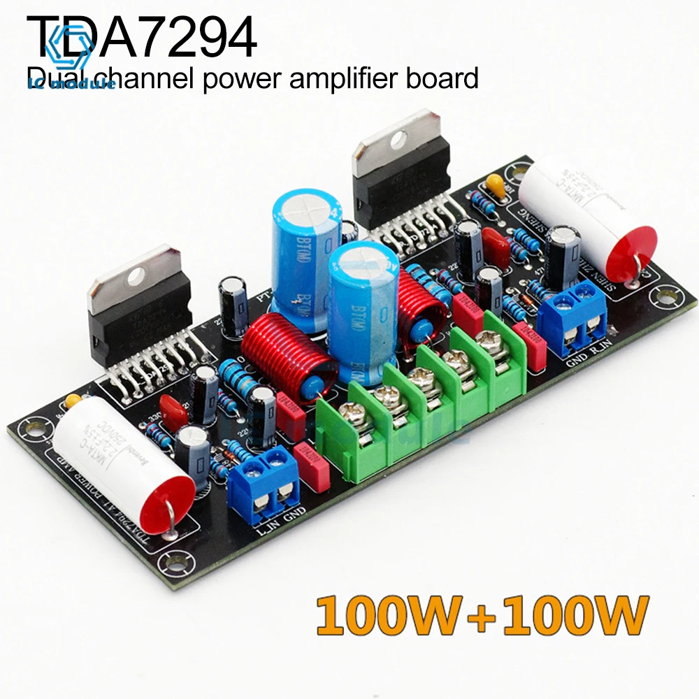 Dc24-40V Tda7294 100W + 100W Scheda Amplificatore Amplificatore Audio Ad Alta Potenza A Doppio Canale Dc24-40V Kit Mini Amplificatore Audio Scheda Kit