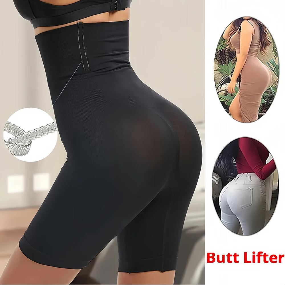 여성 Shapewear 컨트롤 팬티 높은 허리 트레이너 팬티 슬리밍 바지 배 셰이퍼 엉덩이 엉덩이 기중 장치 반바지 숙녀 바디 셰이퍼