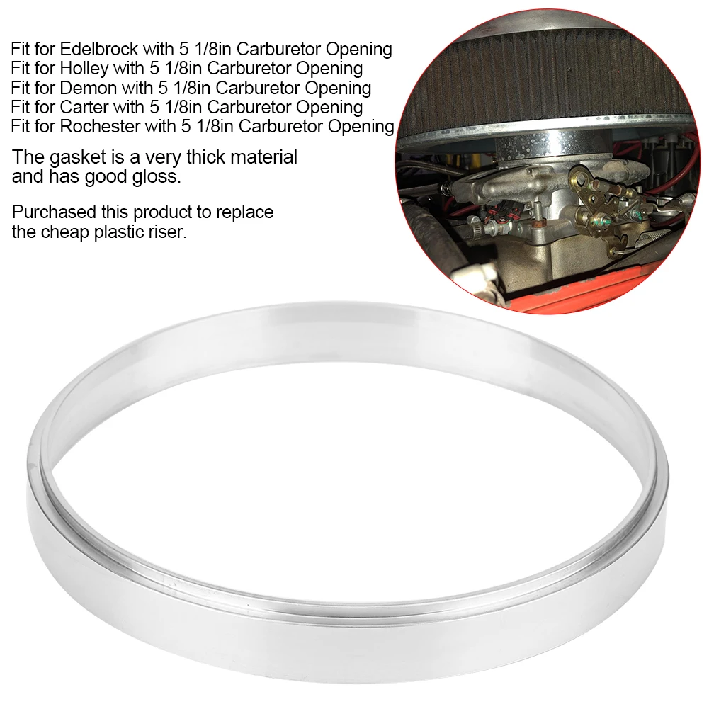 Aluminum Air Cleaner Spacer Replacement Accessories for Carbs with 5 1/8in Opening Air Filter Spacer Aluminum Cleaner