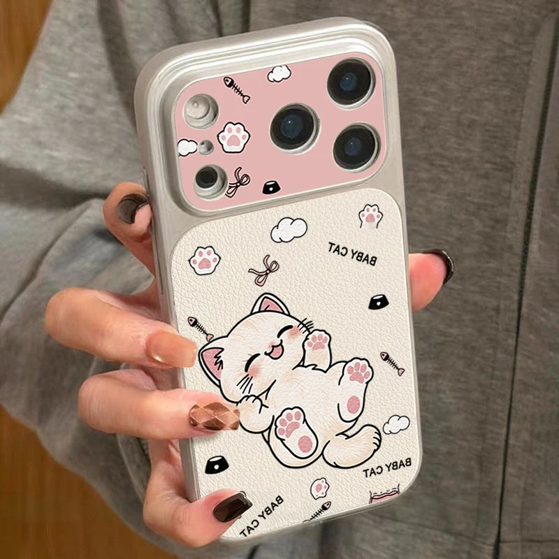 Adorable Pink Paw Polka Dots Cat Phone Case Cover
