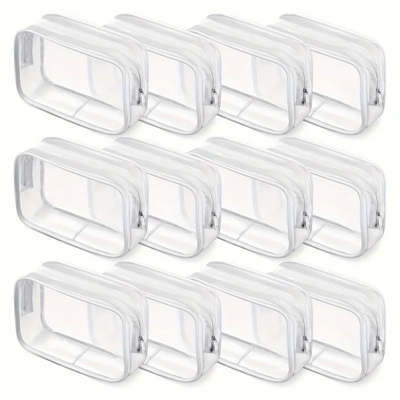 6pcs Transparent Zipper Makeup Bags-Leakproof Travel & Bathroom Organizers,Secure Zipper Closure,Durable Odorless for Toiletries 1