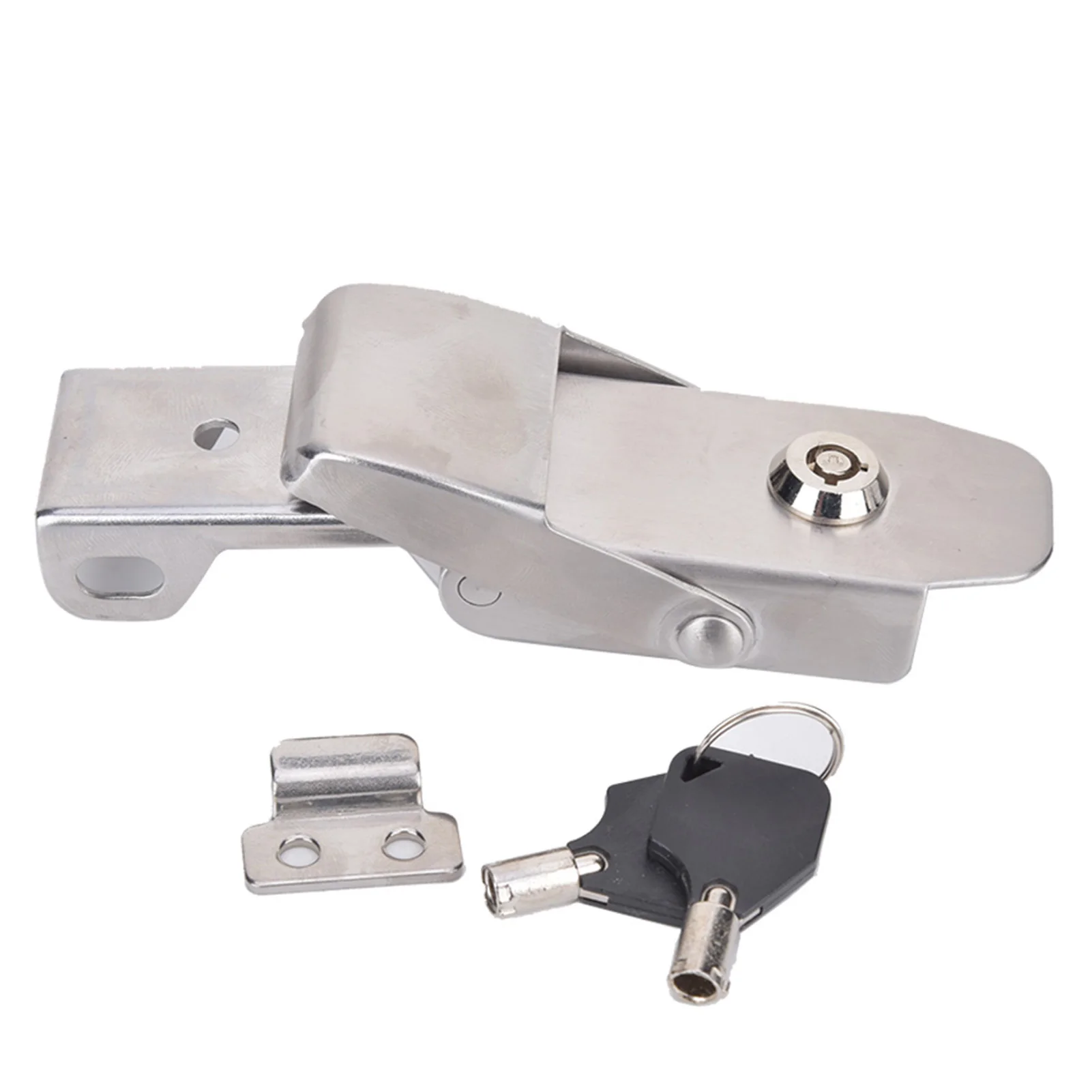 Spring Toggle Hasp Clamp Stainless Steel With Two Keys For Sliding Door Window Furniture Cabinet Drawer Locking furniture hardware,toggle latches,jewelry box hasps,buckle clamp