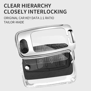 Custodia per chiave auto in metallo pelle Shell per VW Volkswagen Polo Golf 4 5 6 Passat Tiguan Jetta per Skoda Octavia Seat Leon Altea - Custodia per chiave auto in metallo pelle Shell per VW Volkswagen Polo Golf 4 5