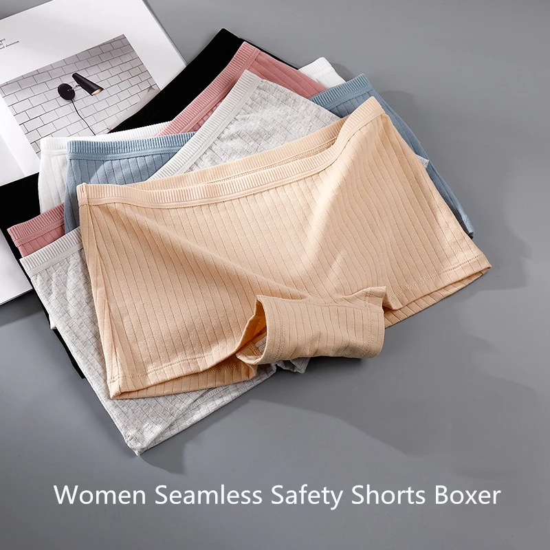 Summer Women Safety Pants Cotton Under Skirt Seamless Underpants Solid Color Plus Size Boxer Shorts Cozy Boxer Women