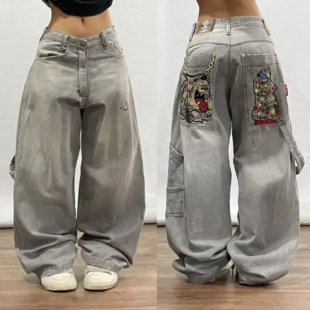 Street Hip-hop Fashion American Retro Popular Straight Wide-leg Jeans For Women All-match Casual Loose Floor-length Jeans Trendy 4