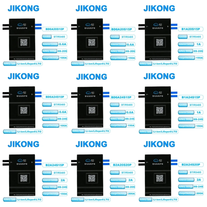 

0.6A 1A 2A Active Balance Current JK Smart BMS for Lithium Phosphate Battery 8S 12S 13S 14S 16S 17S 20S 24S JIKONG NCM BMS