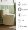 Elongated One Piece Toilet Bisque ADA Toilet 17.3" with Comfortable Chair Height Seat Modern Toilet for Bathroom Dual Flush 5