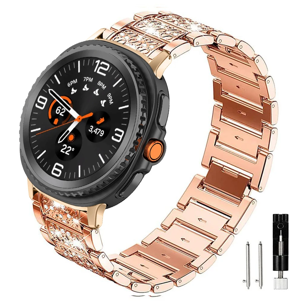 Luxury Diamond Metal Bracelet for Women - Elegant Replacement Strap for Smart Watches