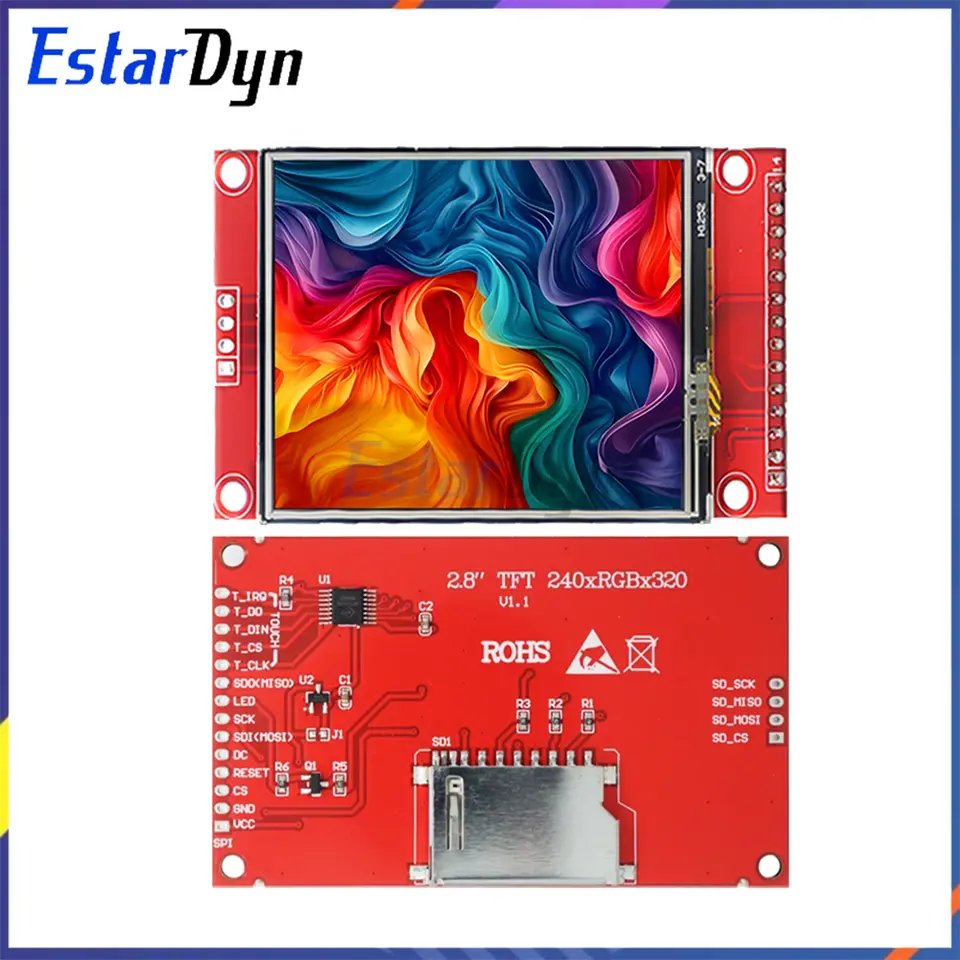 2.4/2.8 Inch SPI TFT LCD Touch Screen ILI9341 240x320 Display Module for Raspberry Pi, with PCB & Touch Pen image 5