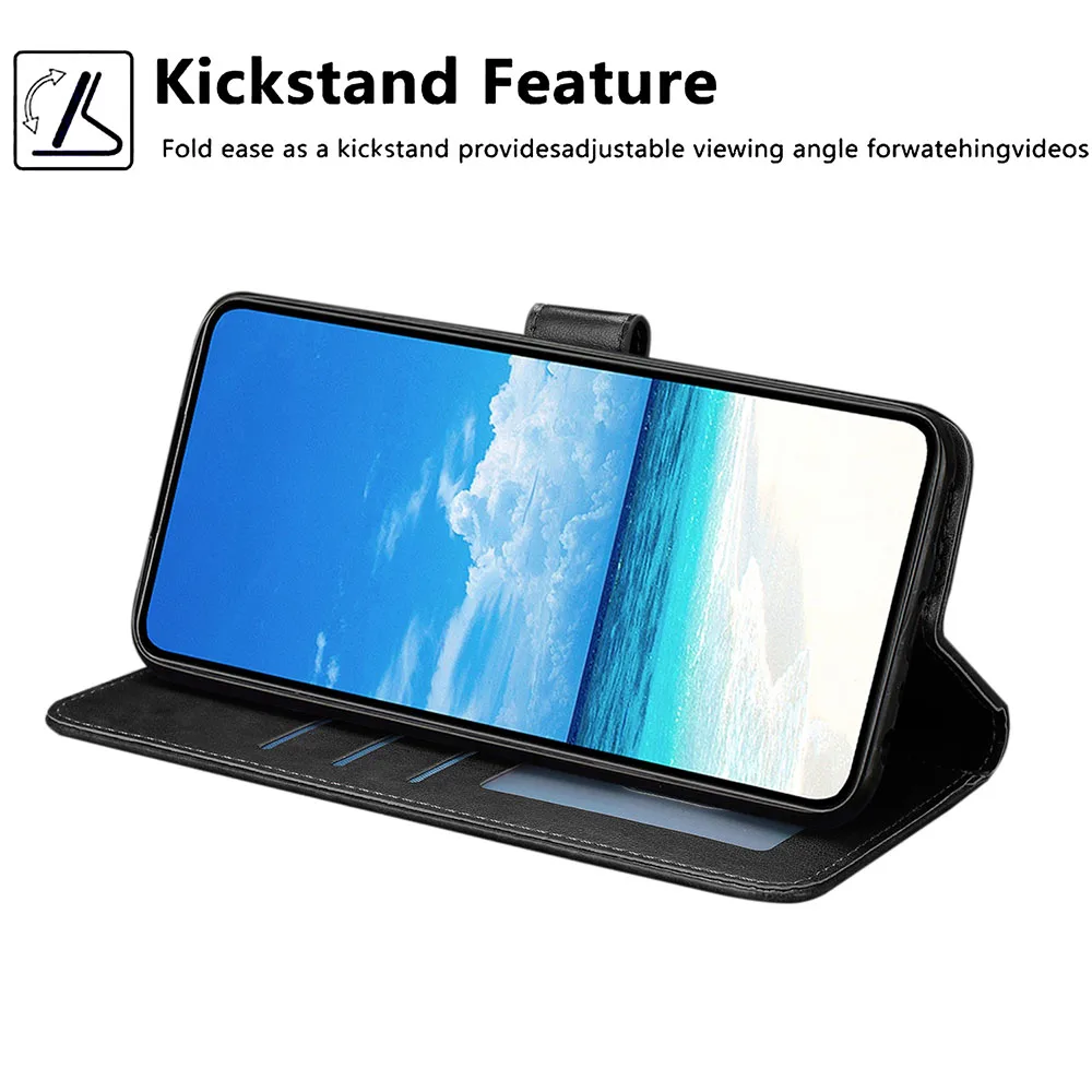 Litchi Leather Wallet Flip Phone Case with Enhanced Protection and Style