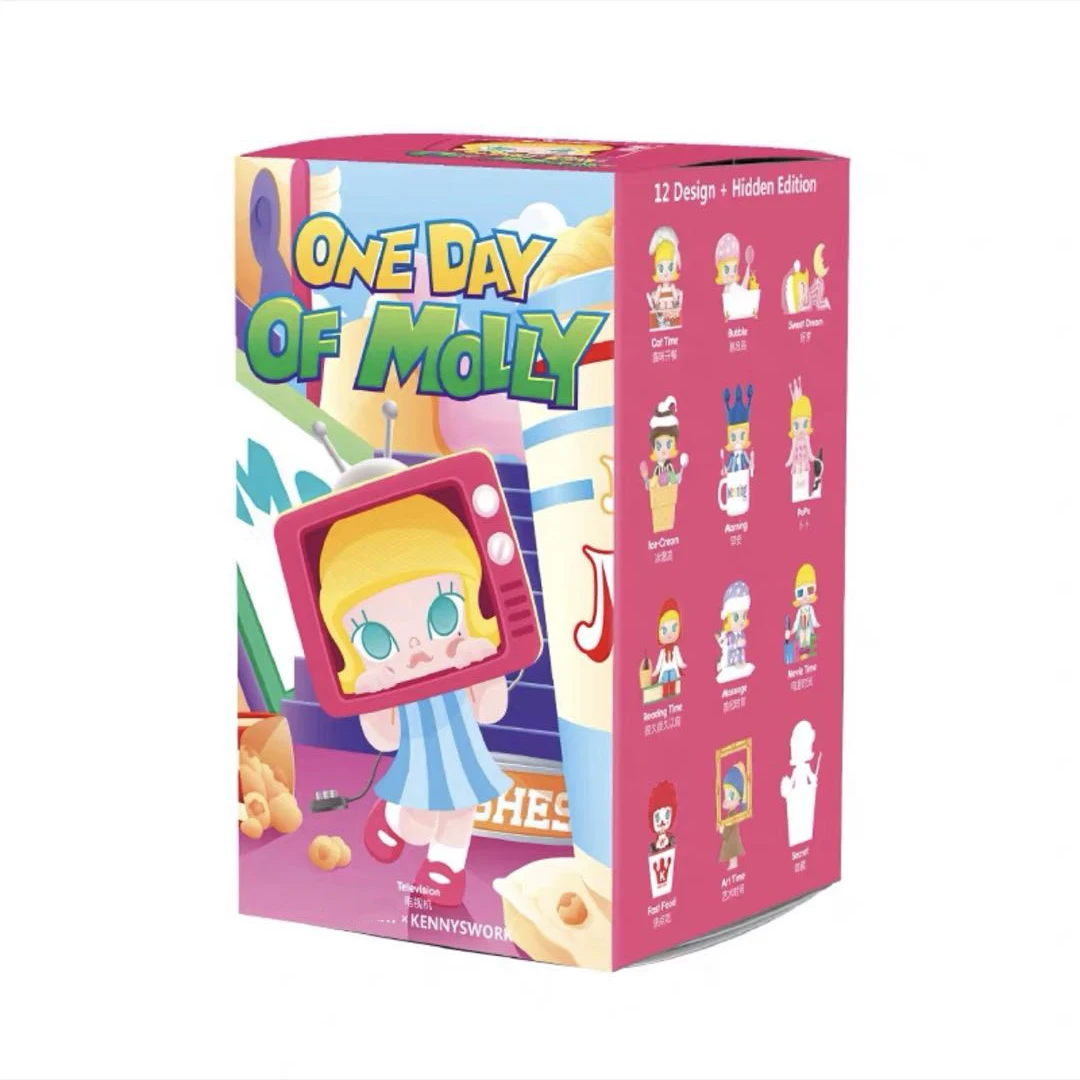 Popmart One Day of Molly Series Mystery Box Anime Pvc Original Figure Collection Model Desktop Ornaments Doll Toys