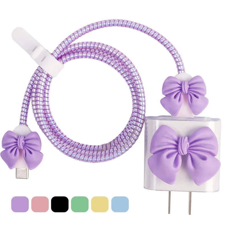 3D Bow Silicone Charger Protector Case for Apple Iphone 18W