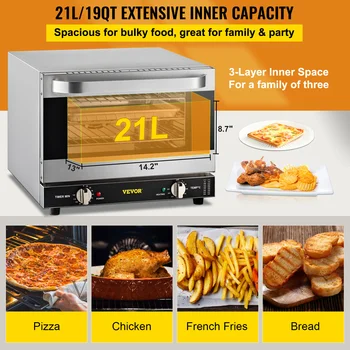 VEVOR 21L 47L 66L Electric Oven Commercial Multifunction Countertop 3/4-Layer Baking Machine Home Toaster Pizza Convection Oven 2