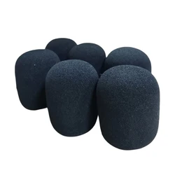6-Pack High-Density Microphone Windscreen Foam Covers (Black)