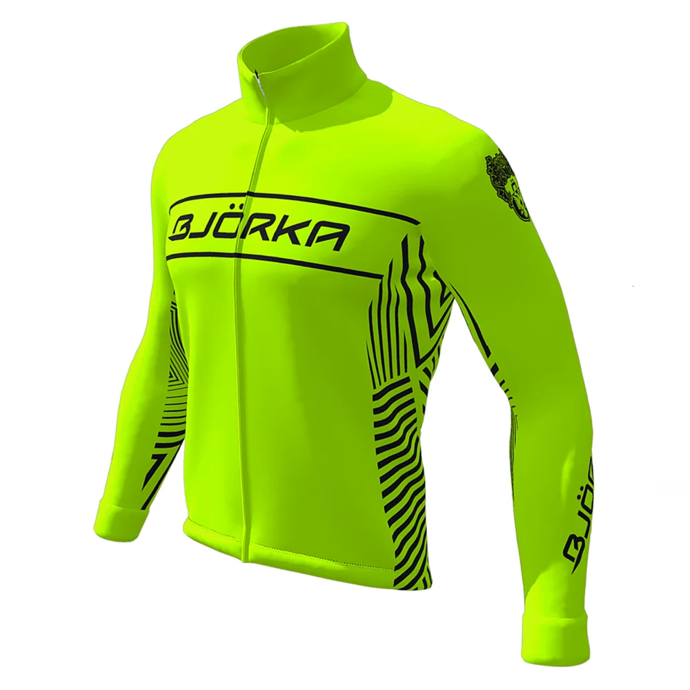 BJORKA Cycling Winter Men's Long Sleeve Jackets Bicycle Maillot Thermal Fleece Jerseys Jaqueta Giacca Ciclismo Uomo Invernale