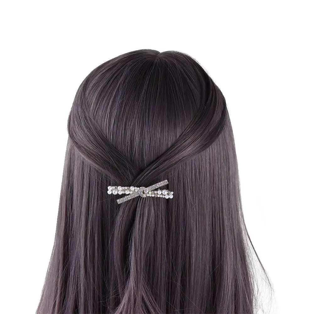 

Girls Elegant Side Bangs Clips Barrette Gold Color Headwear Rhinestone Bangs Clip Hairpins Women Hair Clip Korean Style