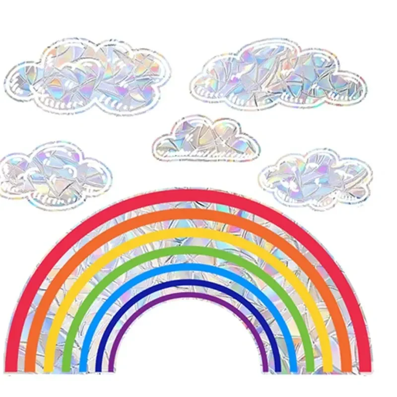 Wall Stickers Window Stickers Rainbow Clouds Sunlight Refraction Dazzling Glass Display Windows Home Decoration