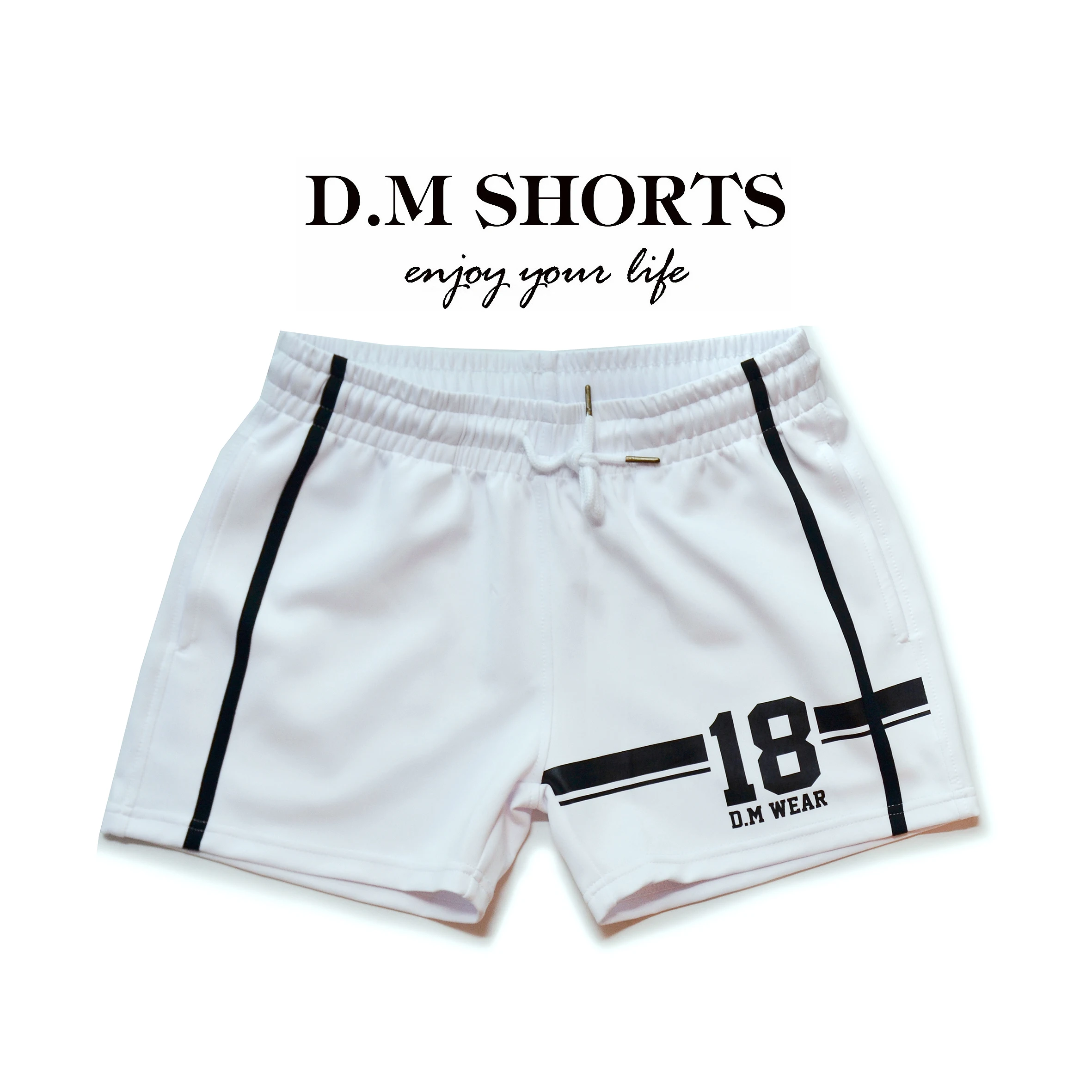 D. M Men's Underwear Low Rise Sexy Fashion Pants Home Pants Letters 18 Pajama Shorts Sports Lanyard Yoga