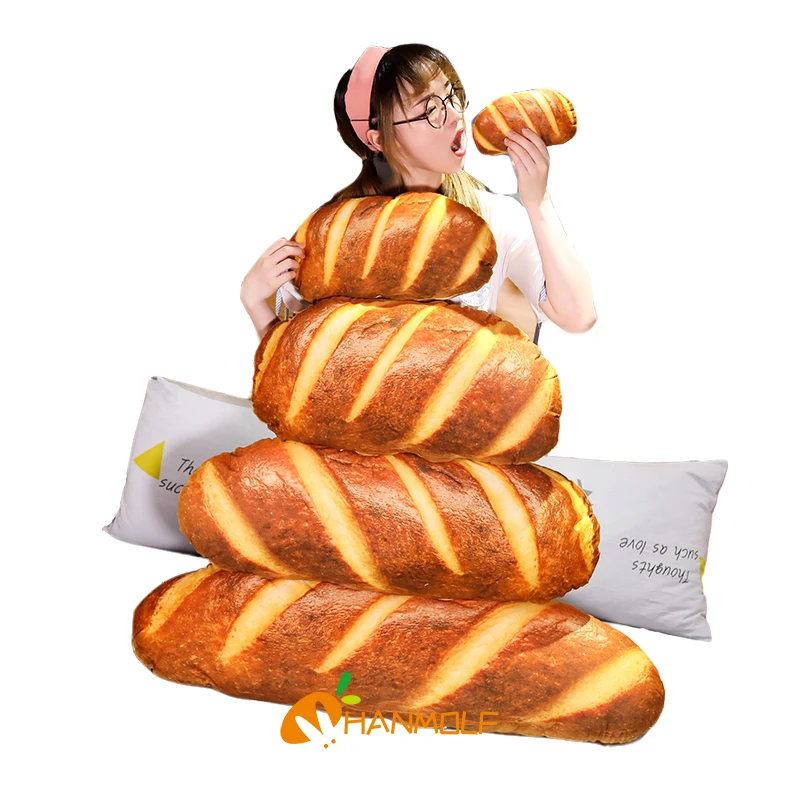 Long Butter Bread Meat floss Sesame Pizza Beefsteak Pillows Food Plush Pillow Simulated Snack Decoration Backrest Cushion