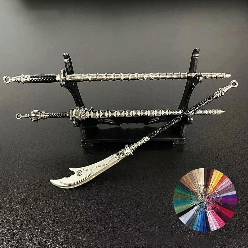 Description Picture 4 of itemMini Katana Cosplay Fake Sword Replica, Weapon Decoration Swords Prop, Chinese Metal, Miniature Desk Accessories Retro Toy Knife