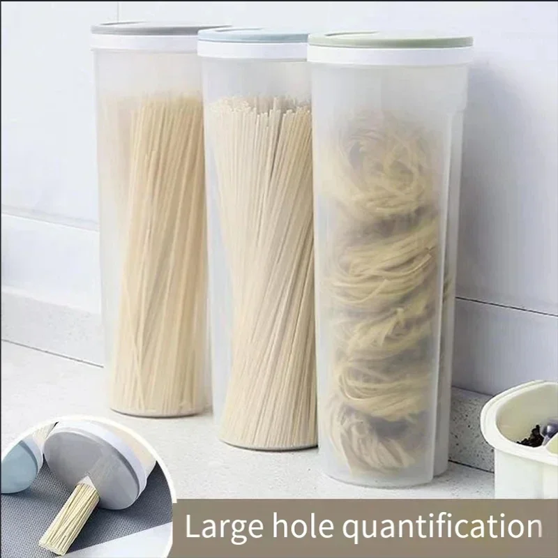 Noodle Storage Box Hanging Noodle Spaghetti Bucket Transparent Storage Jar Kitchen Sealed Jars For Grains Cereals