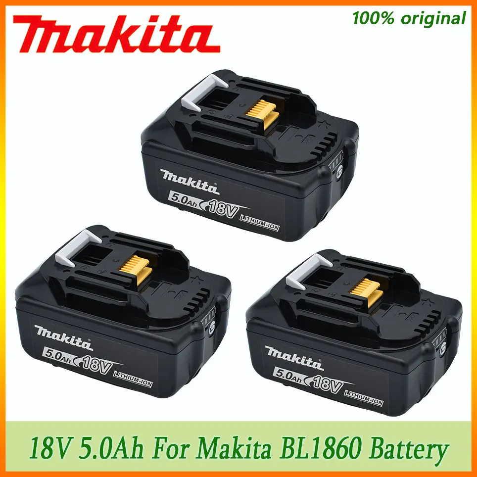 Tanie 100% oryginalny 18V Makita 18V 5.0Ah akumulator akumulator z LED wymiana Li-ion LXT BL1860B