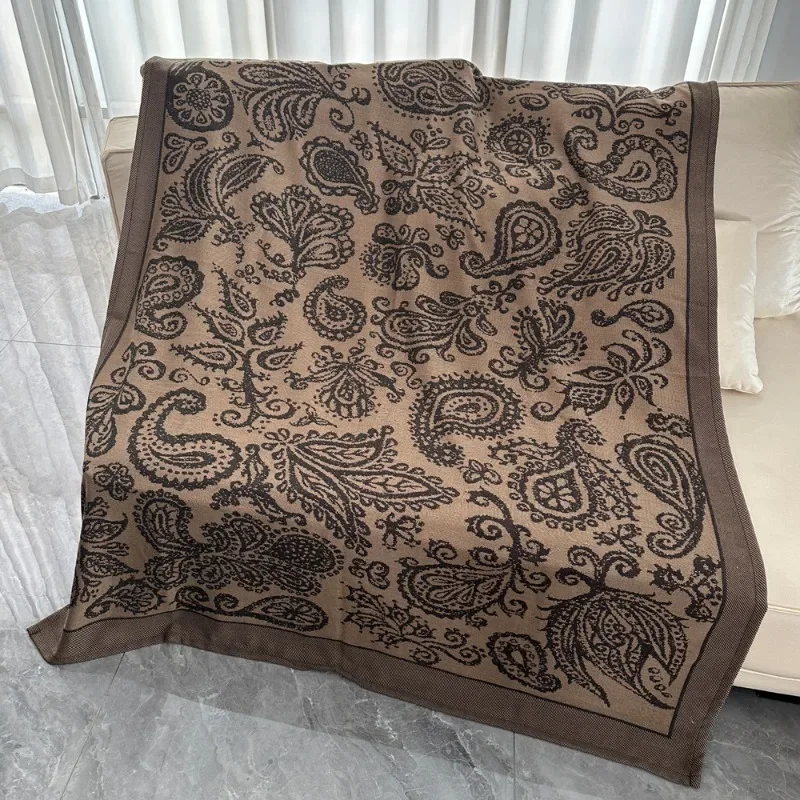 Thickened Napping Sofa Blanket Woven Jacquard Blanket Business Gift First Class Aviation Aircraft Cover