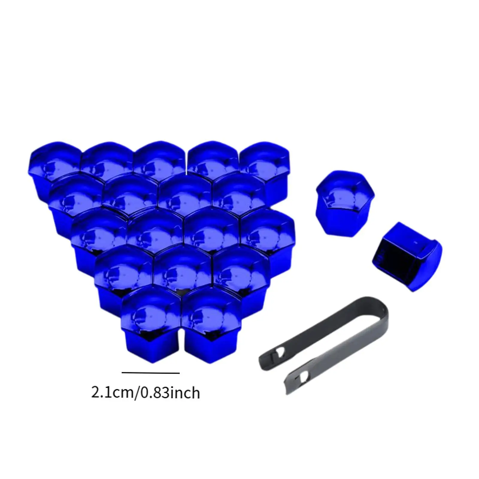 20x Generic Car Wheel Lug Nut Covers Blue Remover Clip Dustproof Replaces Auto Tire Bolt Caps for Automotive Accessories