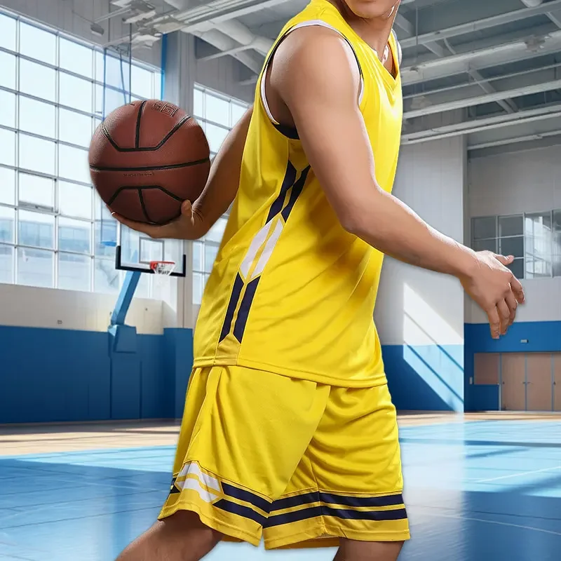 2pcs Set Men's T-shirt+Shorts Basketball Football Short Sleeve Tee Running Sports Clothes Fitness Tracksuits Athletics Plus Size men sports suit basketball training clothes