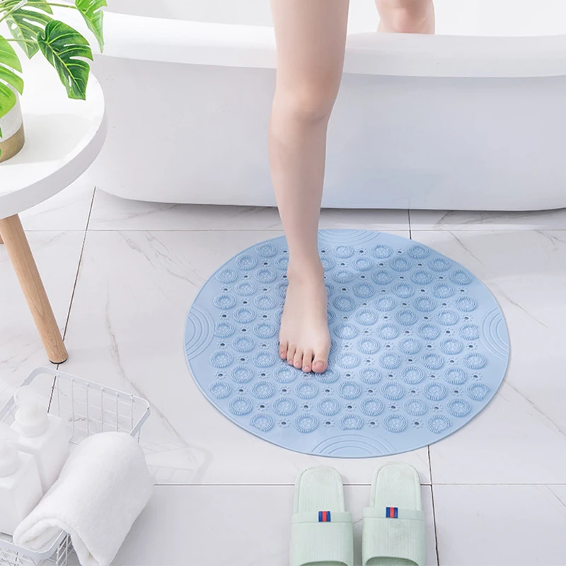 Round Pvc E Bathroom Mat Hydrophobic Suction Cup Mat Bathroom Mage Mat 53 X 53 Cm