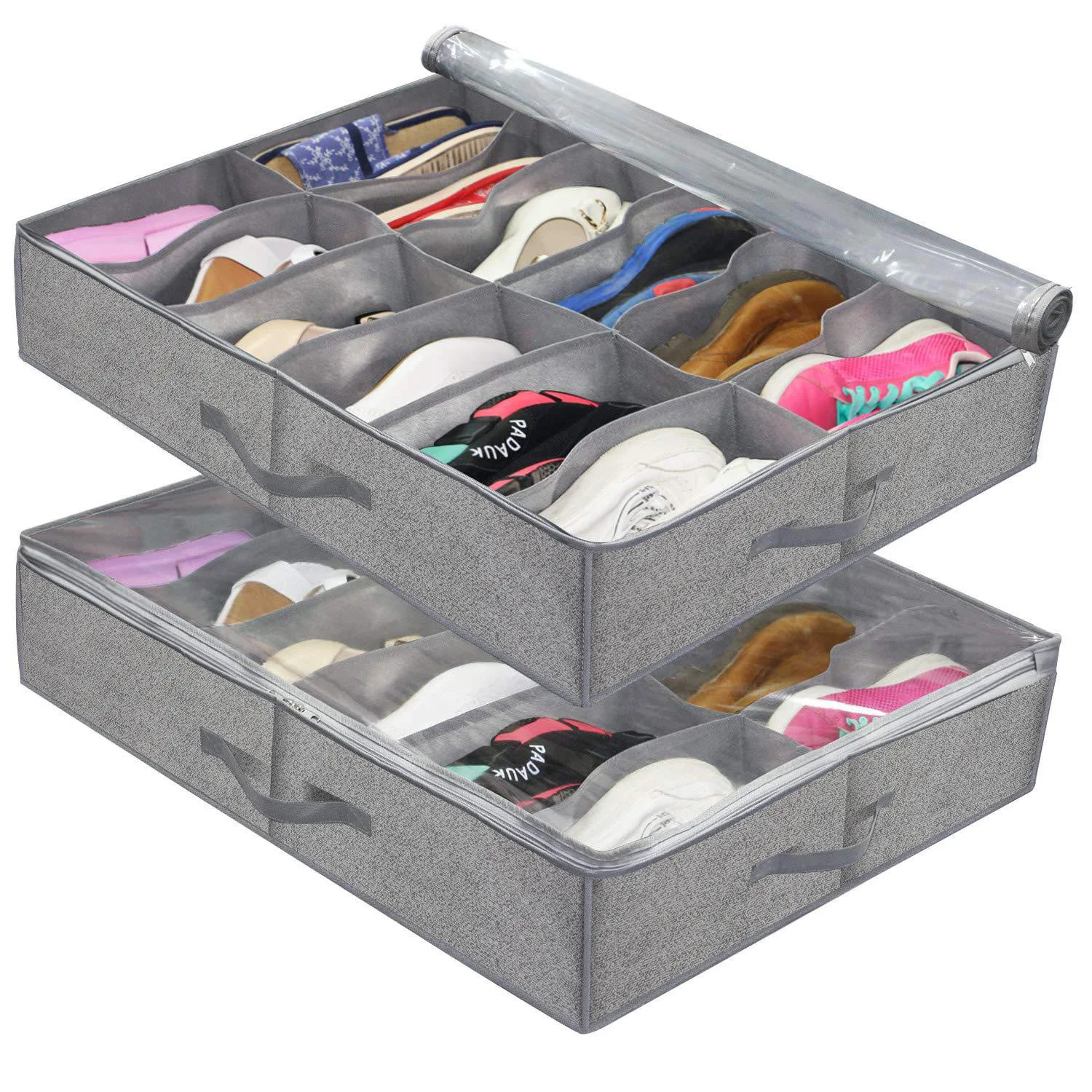 1Pc Closet Bed Shoe Storage Boxes Foldable Underbed Shoesorganizer Containers Under Bed Storage Bags Home Storage & Organization 6