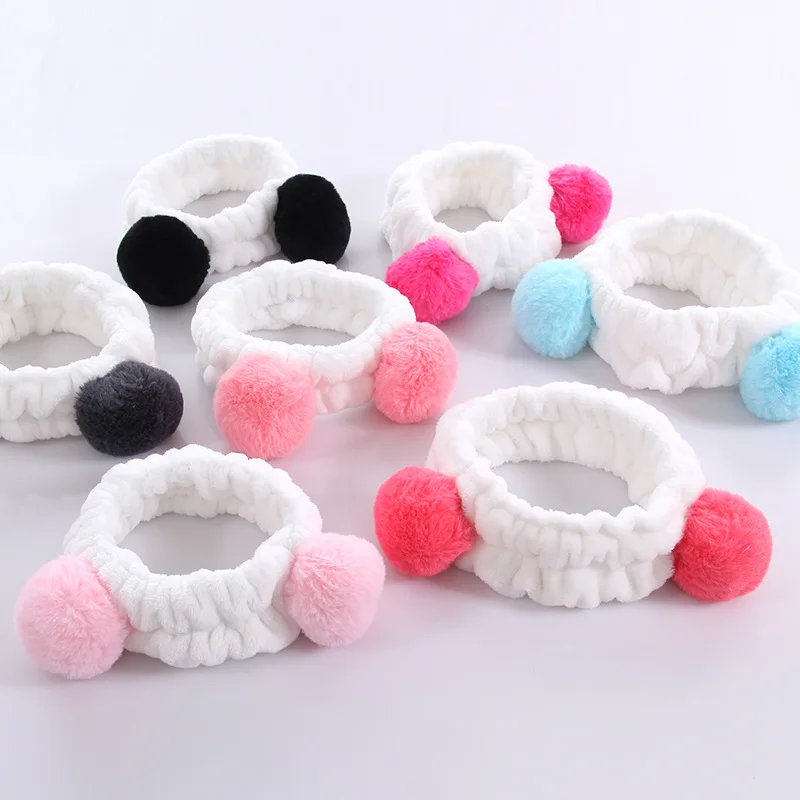

2020 New Women's Coral Fleece Elastic Hair Band Bow Wash Face Makeup Fashion Headband for Girls Headwear Hair Accessories