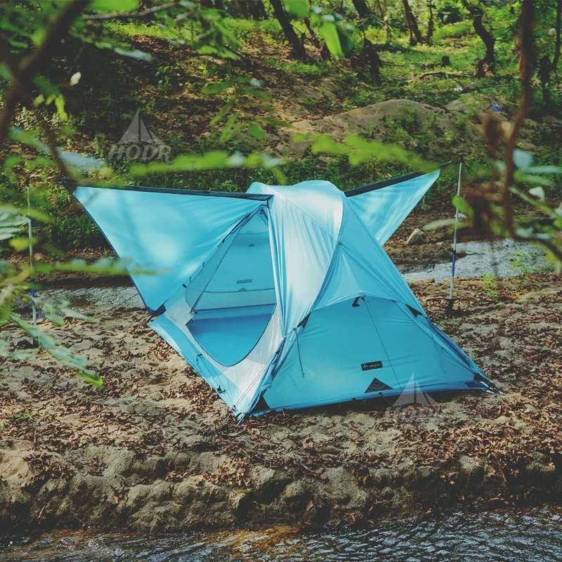 [HODR] SHANYUE Tent 2P Ultralight Seasons Tents Blue Gray 15D Nylon 2156g PU10000mm+ Windproof Outdoor Backpack Camping Trekking