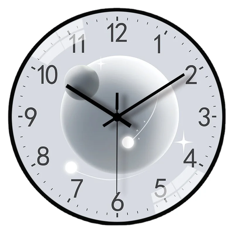 

Big Size Word Wall Clock Art Moon Design No-Ticking Silent Round Timepiece For Kids Kitchen Bedroom Home Electronic Decor