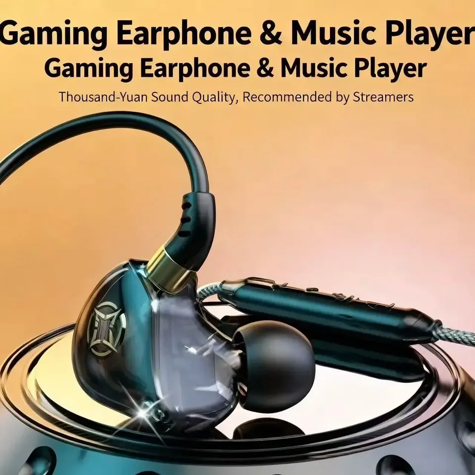 QKZ In-Ear Headphones with Microphone for Mobile Phones - Ideal for Calls Music & Remote Game Control