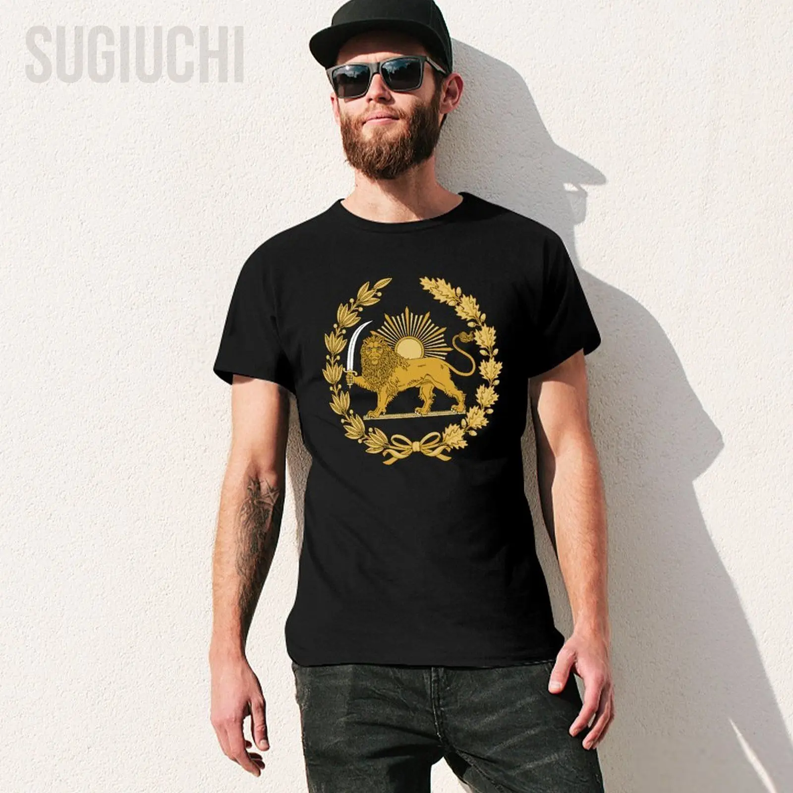 Sportshirt Iran Perzië Leeuw Sun Embleem 1423-1907 3D-print Sportshirt Iran Perzië Leeuw Sun Embleem 1423-1907 3D-print
