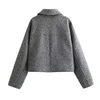 ASDS Autumn Winter Cropped Jacket for Women Short Coat Tweed Jacket Zip Crop Demi-season Jacket Woman New in outerwears 6