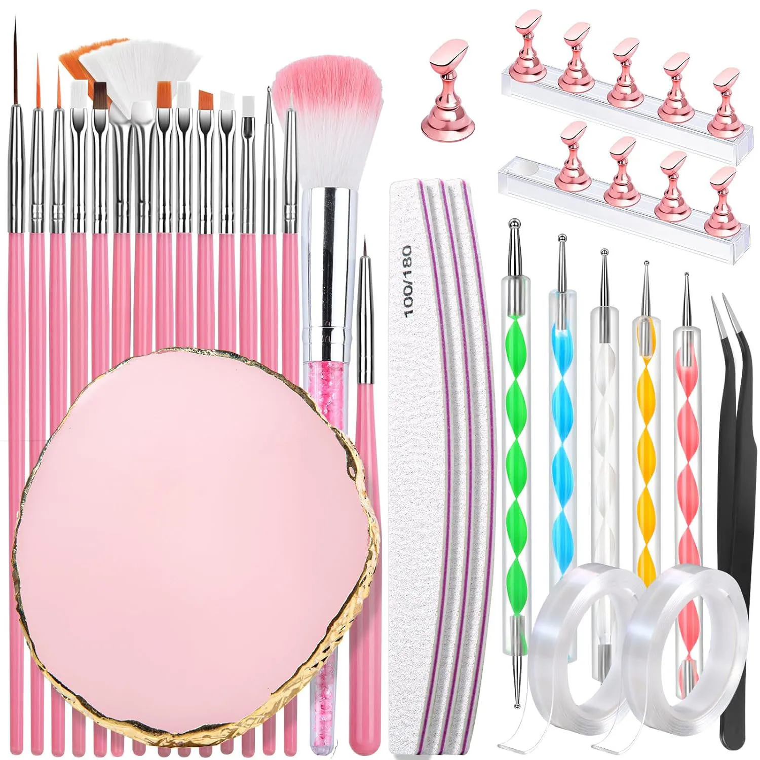Ultimate Nail Art Mastery Kit - 30-Piece Salon-Grade Essentials for Home and Professional Use