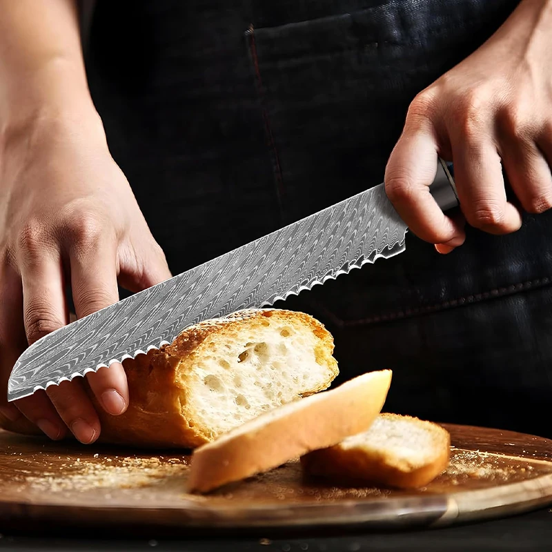 Damascus Bread Knife 2