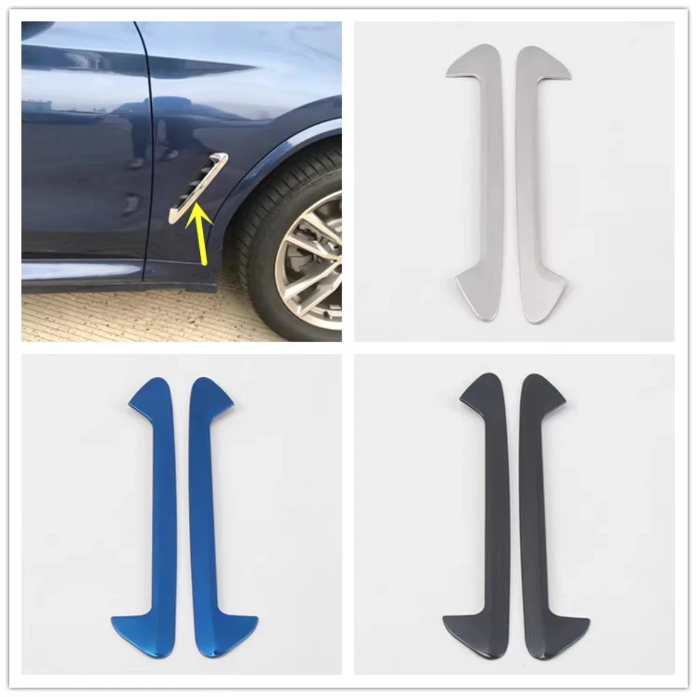 

For BMW X3 G01 X4 G02 2018-2021 Front Fender Shark Gills Side Air Flow Fender Vent Sticker Trim ABS Plastic