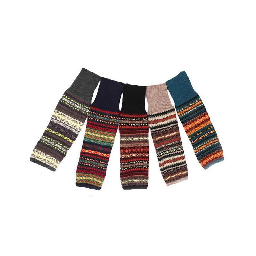

Bohemian Camouflage Thickened Women's Over-the-knee Warm Leggings Fashion Knit Knee High Crochet Socks Boot Cuffs Been Warmers