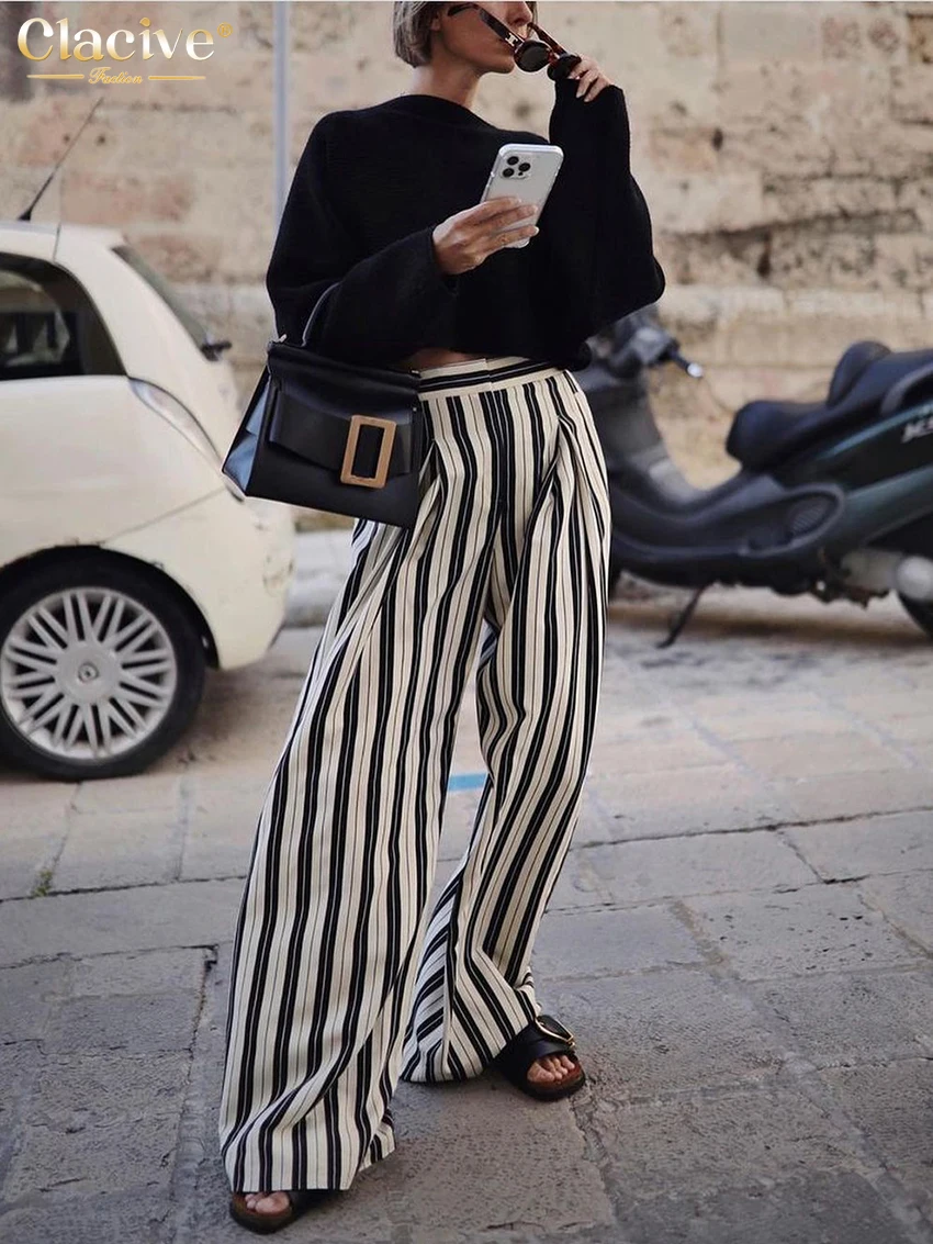 Black And White White Pinstripe Pants Outfit Flowy Pants Striped