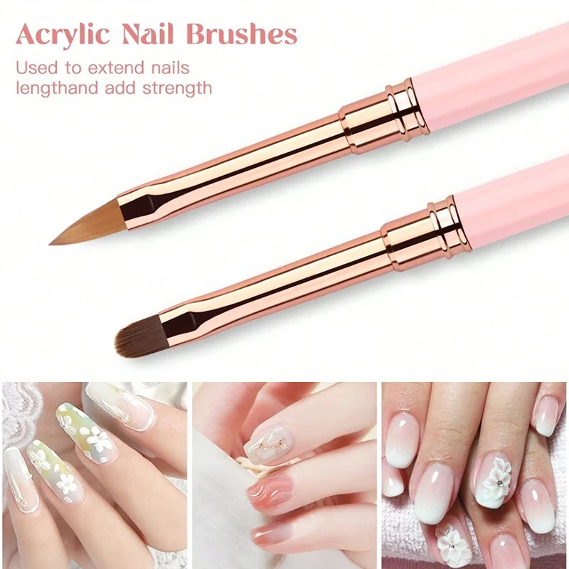 5Pcs Gradient Nail Art Brush For Manicure Salon Tool Professional Painting Drawing UV Gel Extension Pen Nail Polish Nail Brushes 2
