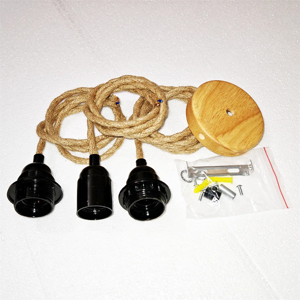 Jute Rope Pendant Lamp Ceiling Lighting Fitting E27 Bakelite Lamp Holder decorative lights lamp holder lamp bulb holder lamp base lamp socket adapter lamp socket extender ceiling lamp bracket pendant light hook
