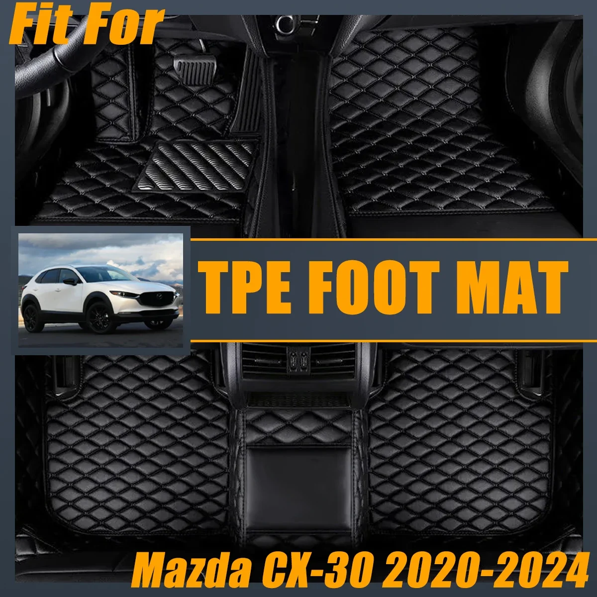 

Car Floor Mats LHD For Mazda CX 30 CX-30 CX30 2020-2024 Dirt-resistant TPE Foot Waterproof Pads Custom Liner Mat Car Accessories