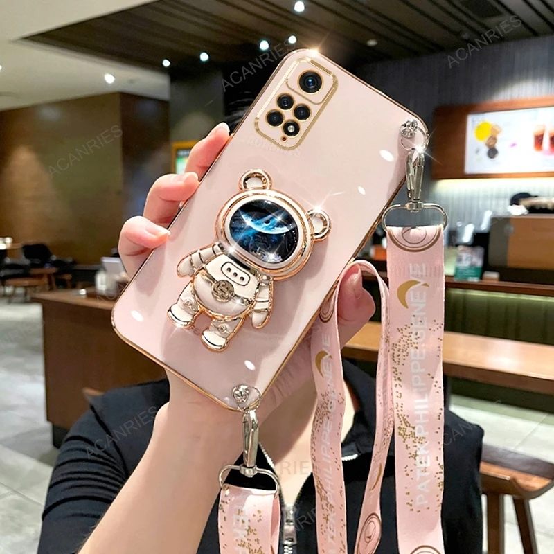 Étui de protection en silicone avec lanière pour Xiaomi Redmi Note 11 Pro 4G 5G 11S 10 10S 11Pro 9 8 Astronaut_voghion.com