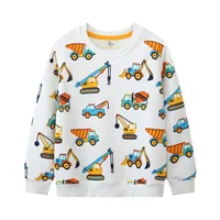 Jumping Meters 2-7T Fashion Design Boys Girls Sweatshirts Cars Print Hooded Shirts Kids Clothes Long Sleeve Autumn Tops
