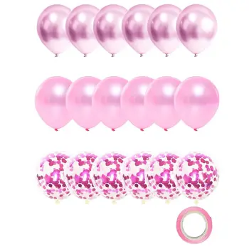 18pcs Mixed 12inch Pink Latex Balloons Girl Birthday Party Decorations Woman Wedding Bridal Shower Mother's Day Decor balloon